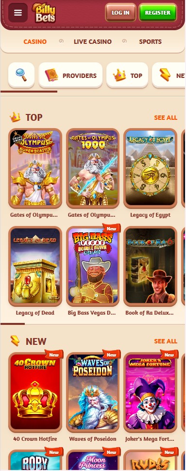 BillyBets iOS App Interface